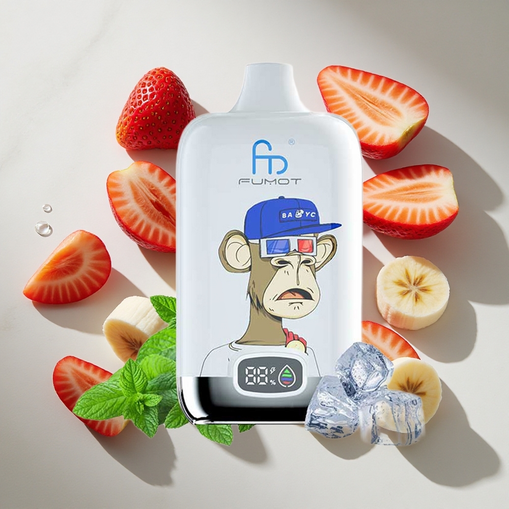 Aardbei Banaan Fumot Tornado Digital Box 12000 Puffs Nederland vapes Met 20ml e-vloeistof  Oplaadbare Batterij