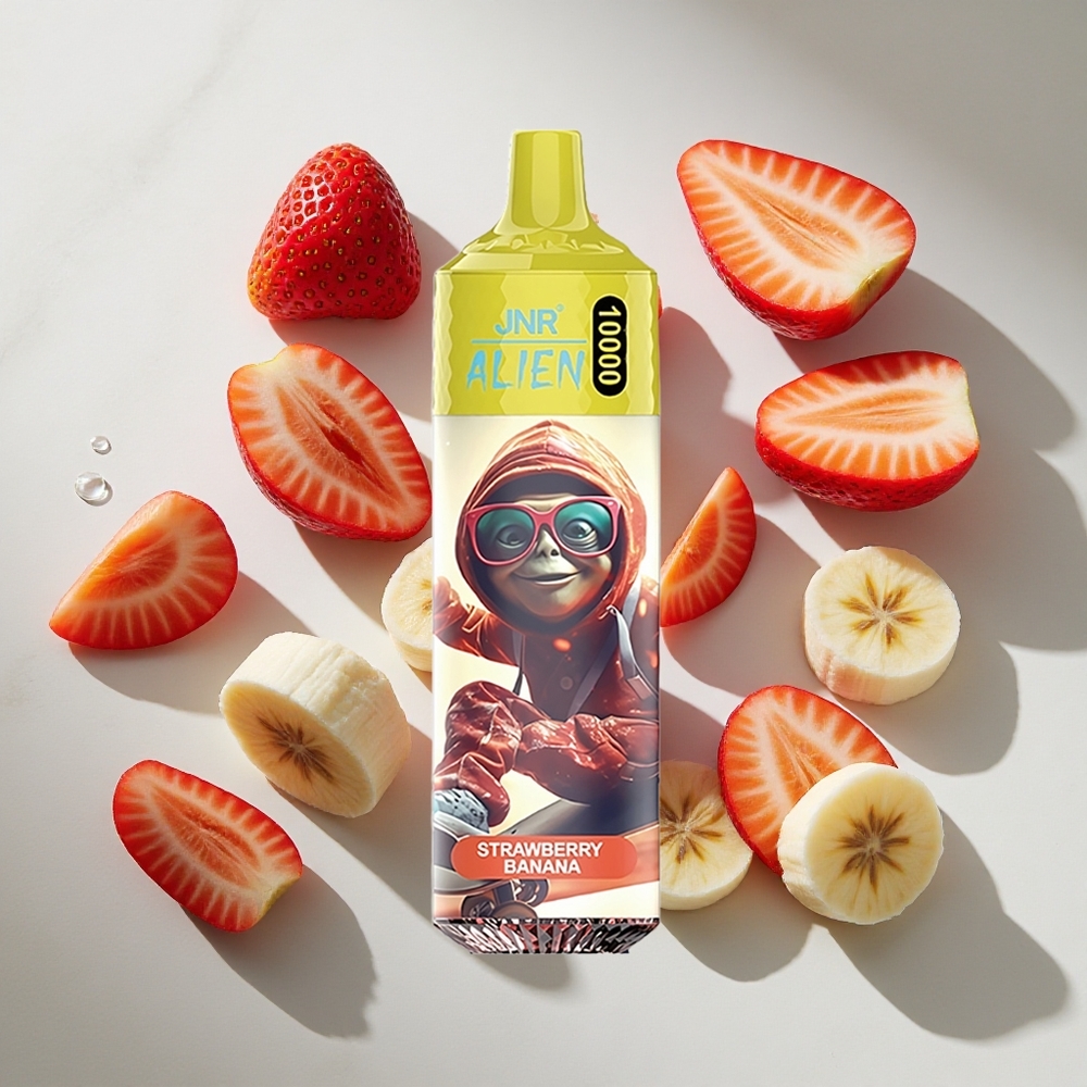 Aardbei Banaan JNR Alien 10000 Puffs Nederland vapes Type-C Snel Opladen RGB LED