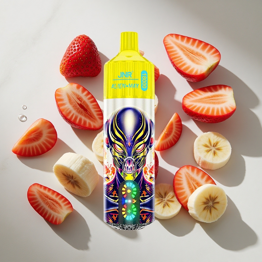 Aardbei Banaan JNR Alien Max 18000 Puffs Nederland vapes met 28ml e-vloeistof  Type-C Quick Charge