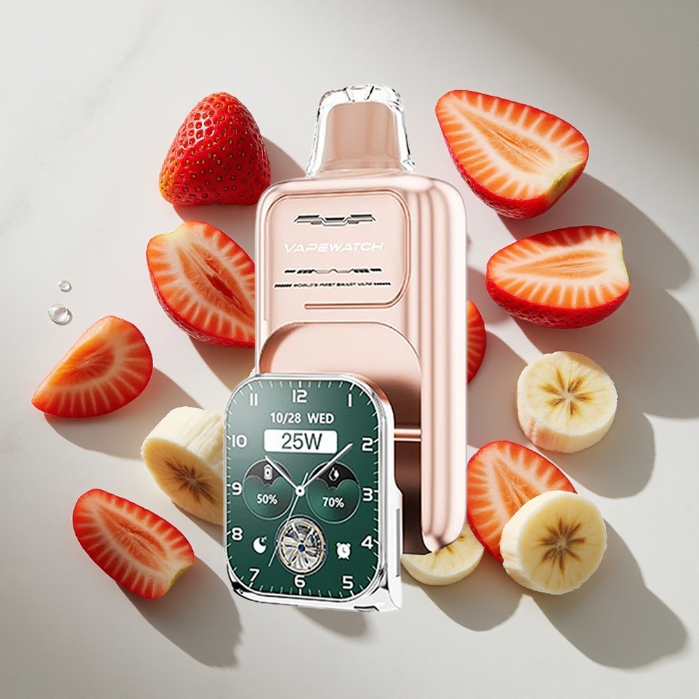 Aardbei Banaan JNR Vape Watch 30000 Puffs Nederland vapes - 19mL Vloeistof Dual Mesh Coil