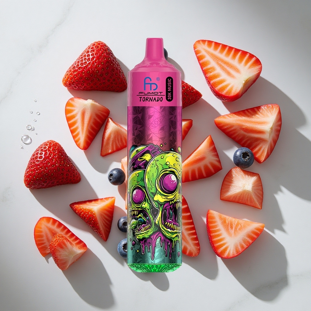 Aardbei Blauwe Bes Fumot RandM Tornado 30000 Puffs Nederland vapes 30mL LED-scherm