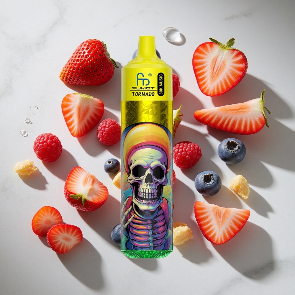 Aardbei Bosbes Framboos Fumot RandM Tornado 30000 Puffs 30mL Nederland vapes LED display 2 5 Nicotine