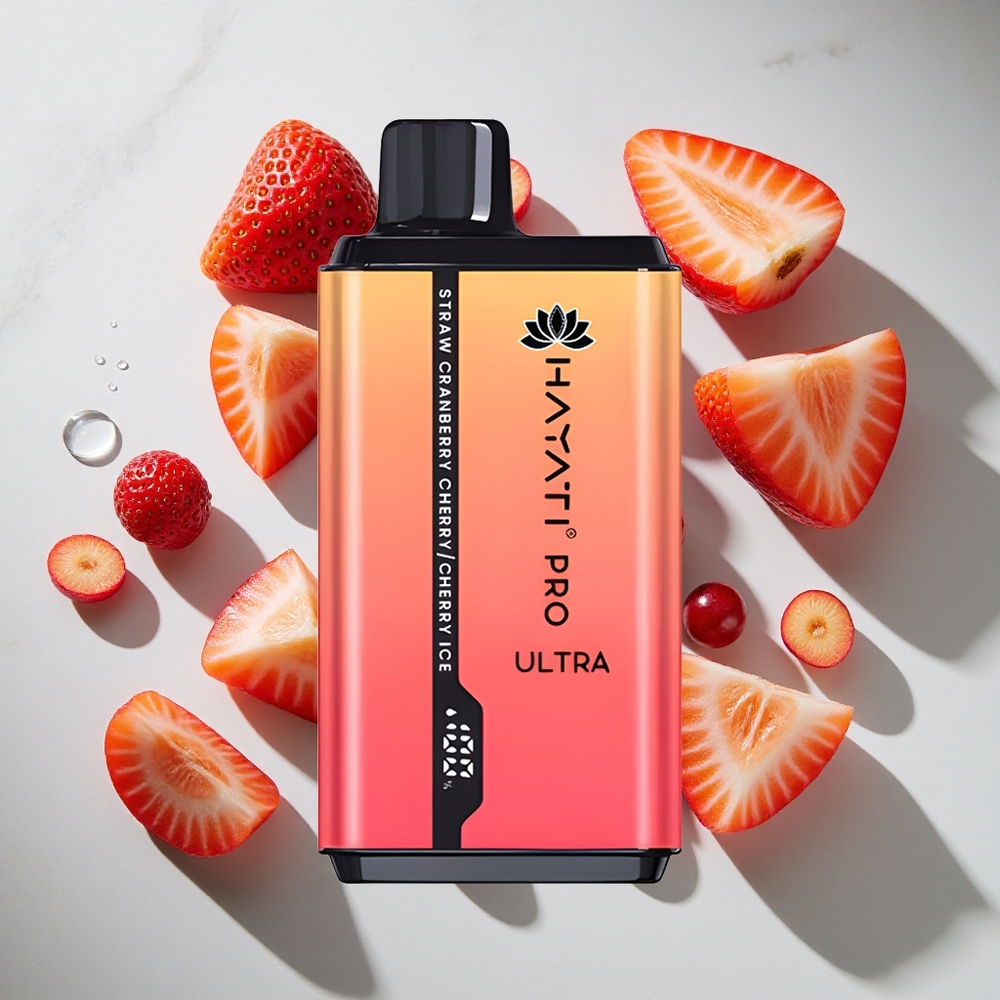 Aardbei Cranberry Kers-Kers IJshey Hayati Pro Ultra 15000 Puffs Nederland vapes 2 Nicotine 24ml Vloeistof