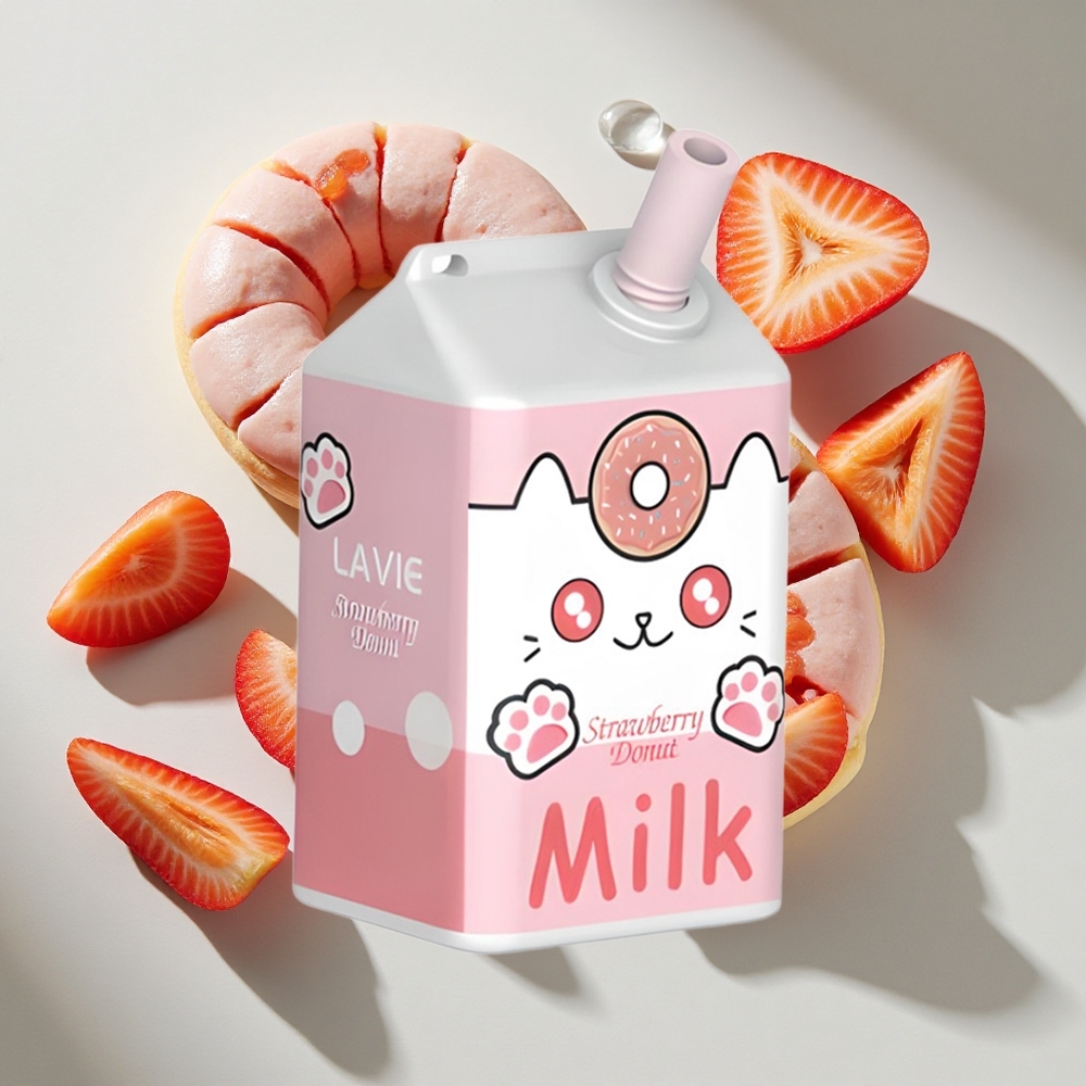 Aardbei Donut LAVIE Milk 7000 Puffs Nederland vapes 16ml e-vloeistof 600mAh-batterij