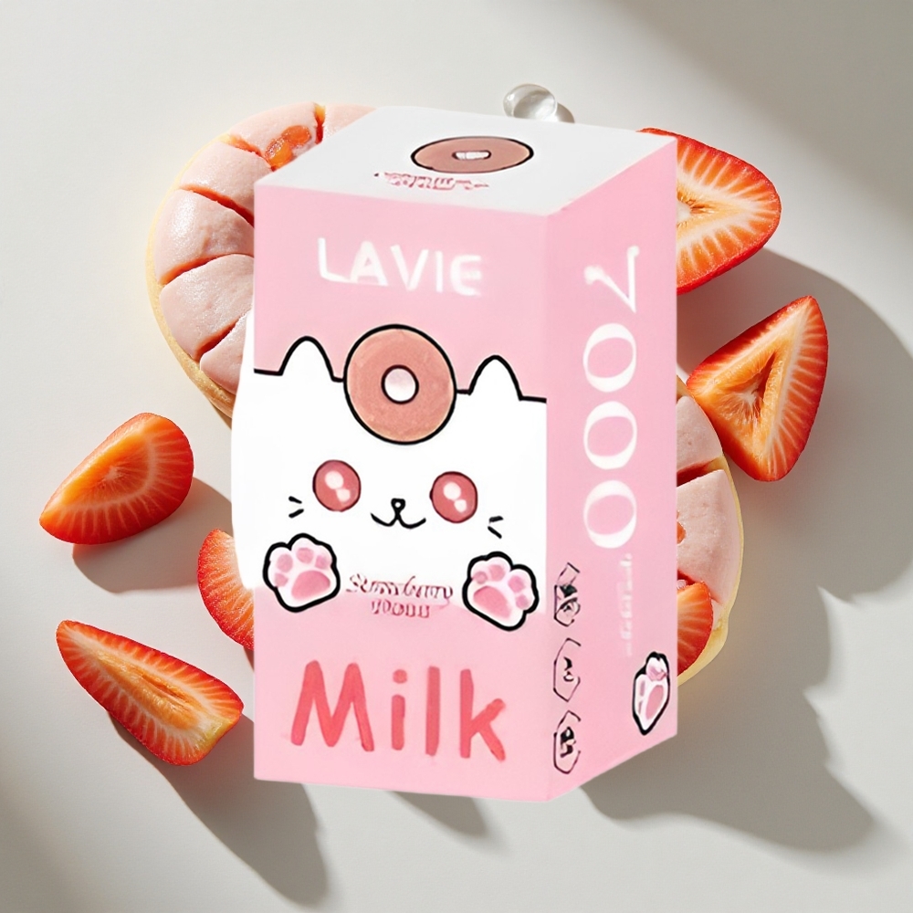 Aardbei Donut LAVIE Milk 7000 Puffs Nederland vapes 16ml e-vloeistof 600mAh-batterij