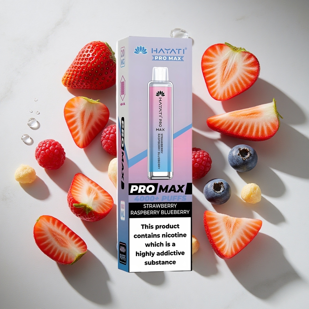 Aardbei Framboos Blauwe Bes Hayati Pro Max 4000 Puffs Nederland vapes 1400mAh Dual 11 Ohm Mesh Coil