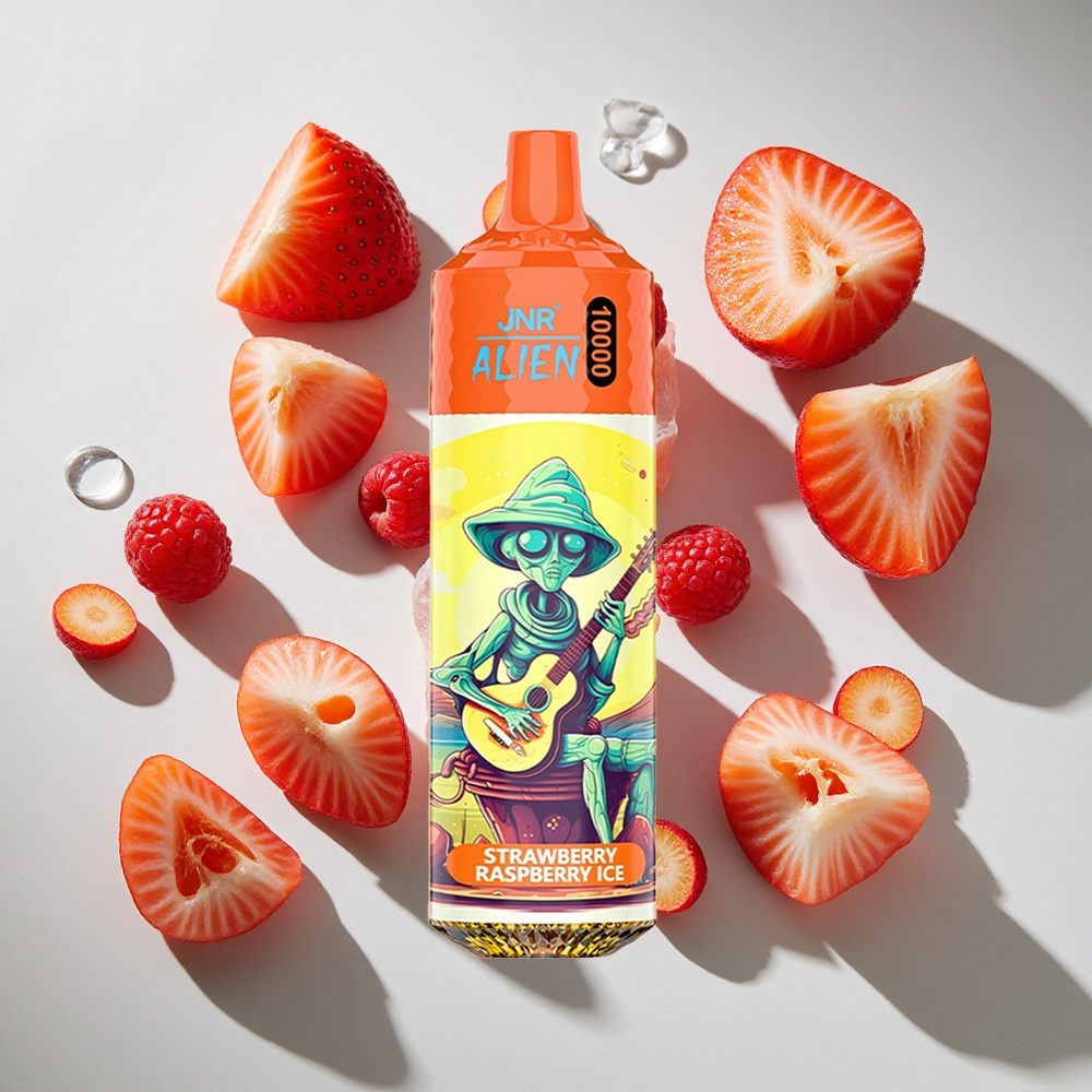 Aardbei Framboos IJs JNR Alien 10000 Puffs Nederland vapes met 20ml e-vloeistof en LED (RGB) verlichting