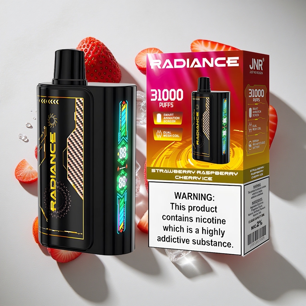 Aardbei Framboos Kers IJ JNR Radiance 31000 Puffs Nederland vapes Dual Mesh Coil