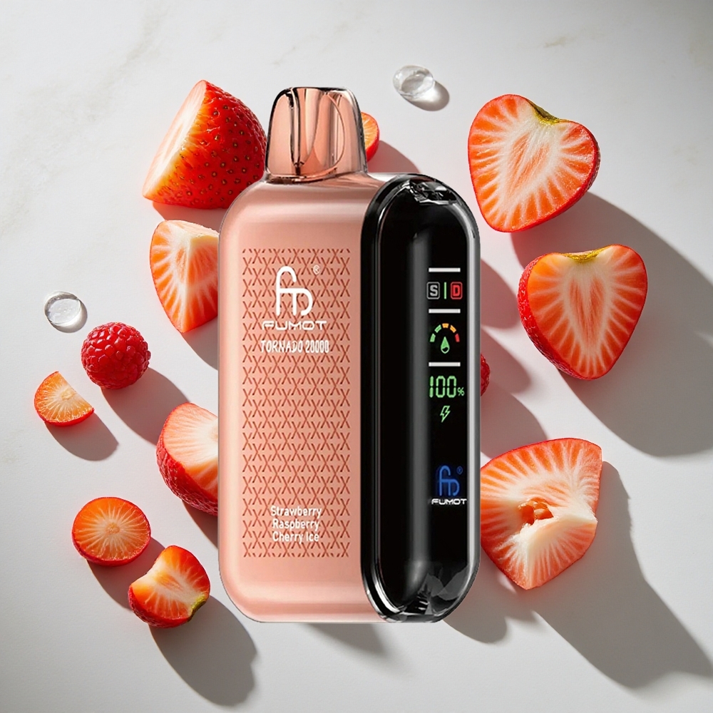 Aardbei Framboos Kers IJs Fumot Tornado 20000 Puffs Nederland vapes Dual Mesh Coil 20ml e-vloeistof