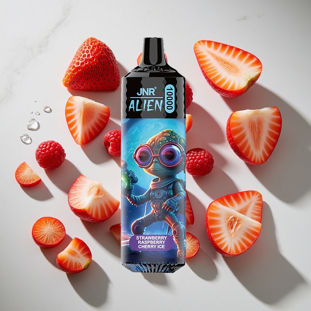 Aardbei Framboos Kers IJs JNR Alien 10000 Puffs Nederland vapes met 20ml e-vloeistof  RGB LED