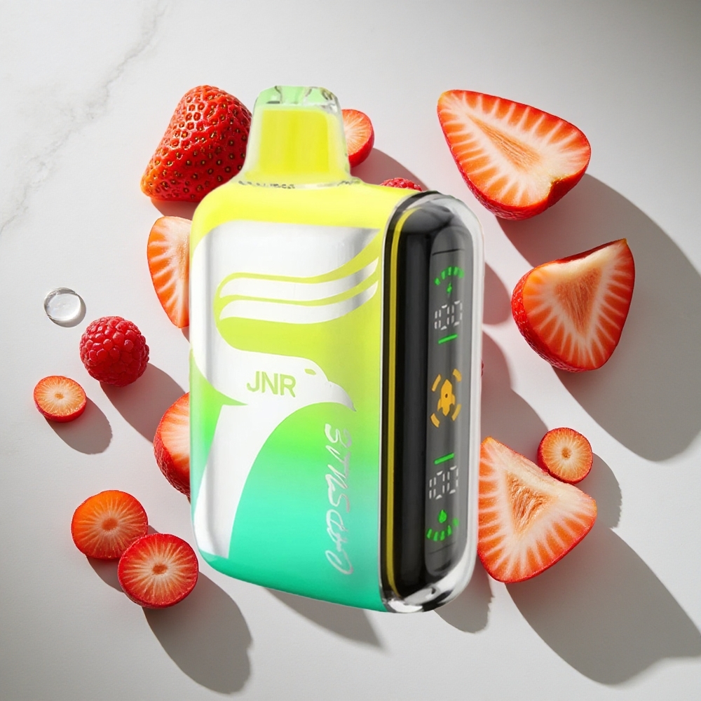 Aardbei Framboos Kers JNR Capsule 15000 Puffs Nederland vapes met 20ml e-vloeistof  Smart LED Display