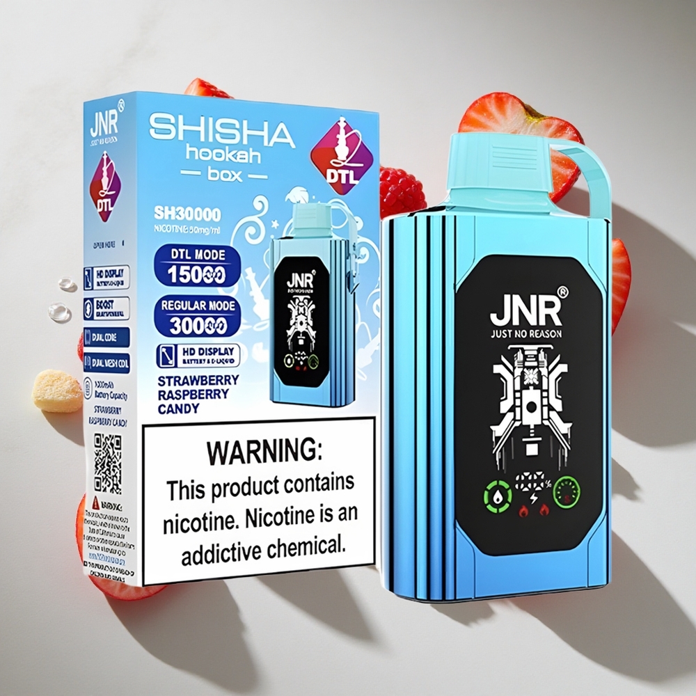 Aardbei Framboos Snoep JNR Shisha Hookah Box 20500 Puffs Nederland vapes - HD Display 25ml Vloeistof Type-C Opladen