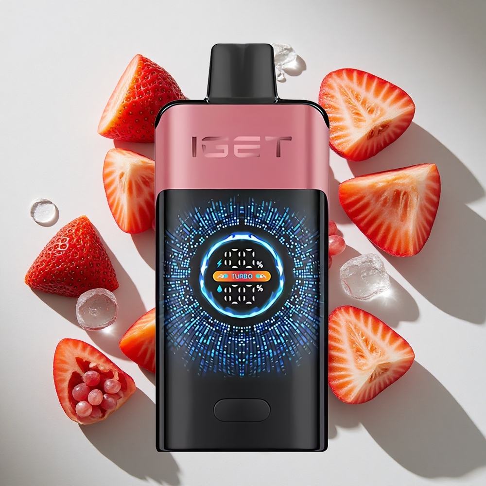 Aardbei Granaatappel IJs IGET ONE 12000 Puffs Wegwerp Vape 12000 Puffs Regular Mode Nederland vapes