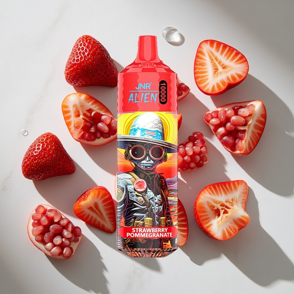 Aardbei Granaatappel JNR Alien 10000 Puffs Nederland vapes met 20ml Vloeistof  LED (RGB)