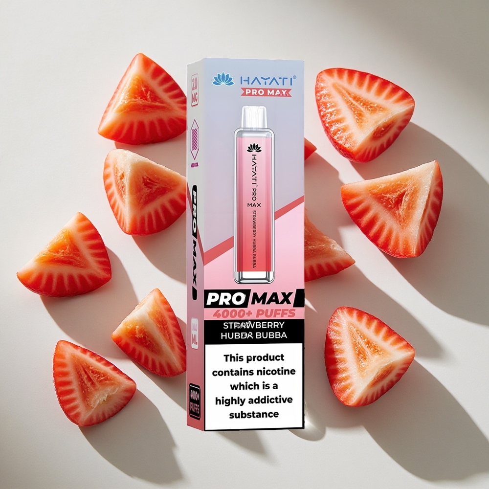 Aardbei Hubba Bubba Hayati Pro Max 4000 Puffs Nederland vapes Dual 11 Ohm Mesh Coil  Rechargeable
