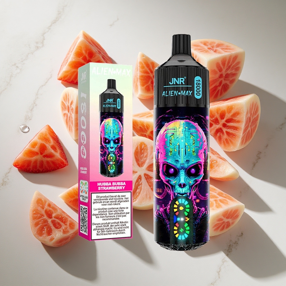 Aardbei Hubba Bubba JNR Alien Max 18000 Puffs Nederland vapes met 28ml e-vloeistof  20 smaken
