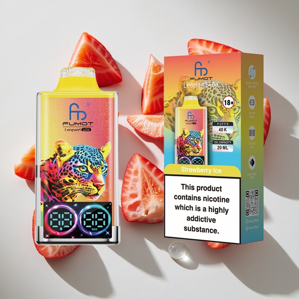 Aardbei IJs Fumot Leopard 40K Puffs Nederland vapes Dual Mesh  Type-C Opladen