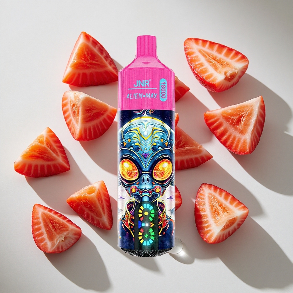 Aardbei IJs JNR Alien Max 18000 Puffs Nederland vapes met 28ml e-vloeistof en Type-C Quick Charge