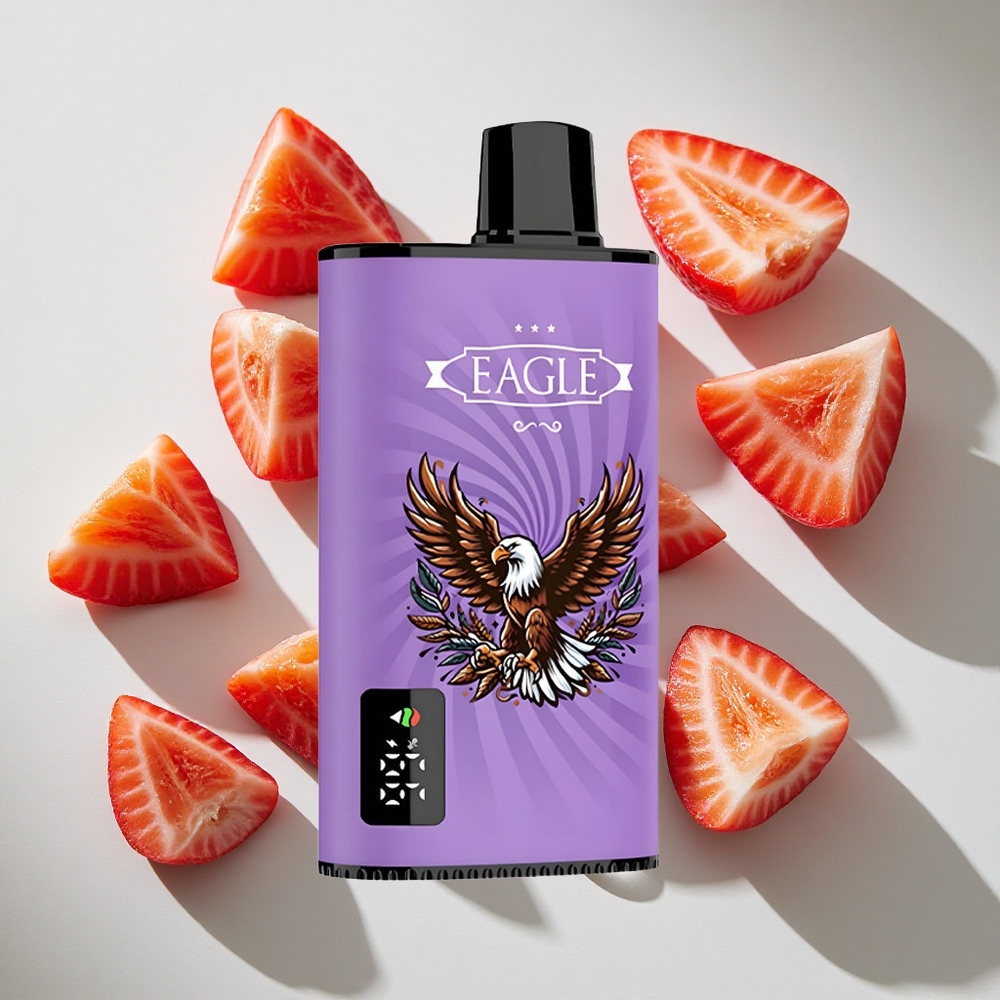Aardbei IJs JNR EAGLE Smart 23000 Puffs Nederland vapes Met Digitaal Scherm  Aanpasbare Luchtstroom