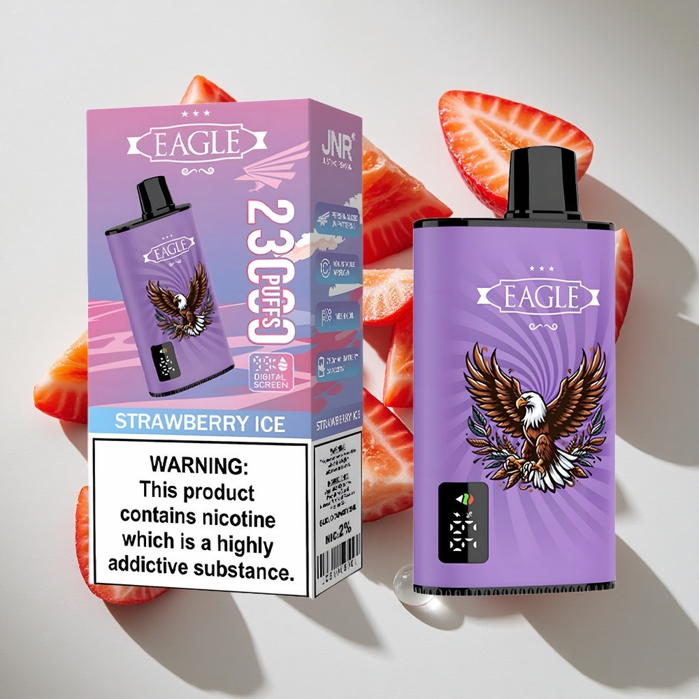 Aardbei IJs JNR EAGLE Smart 23000 Puffs Nederland vapes Met Digitaal Scherm  Aanpasbare Luchtstroom