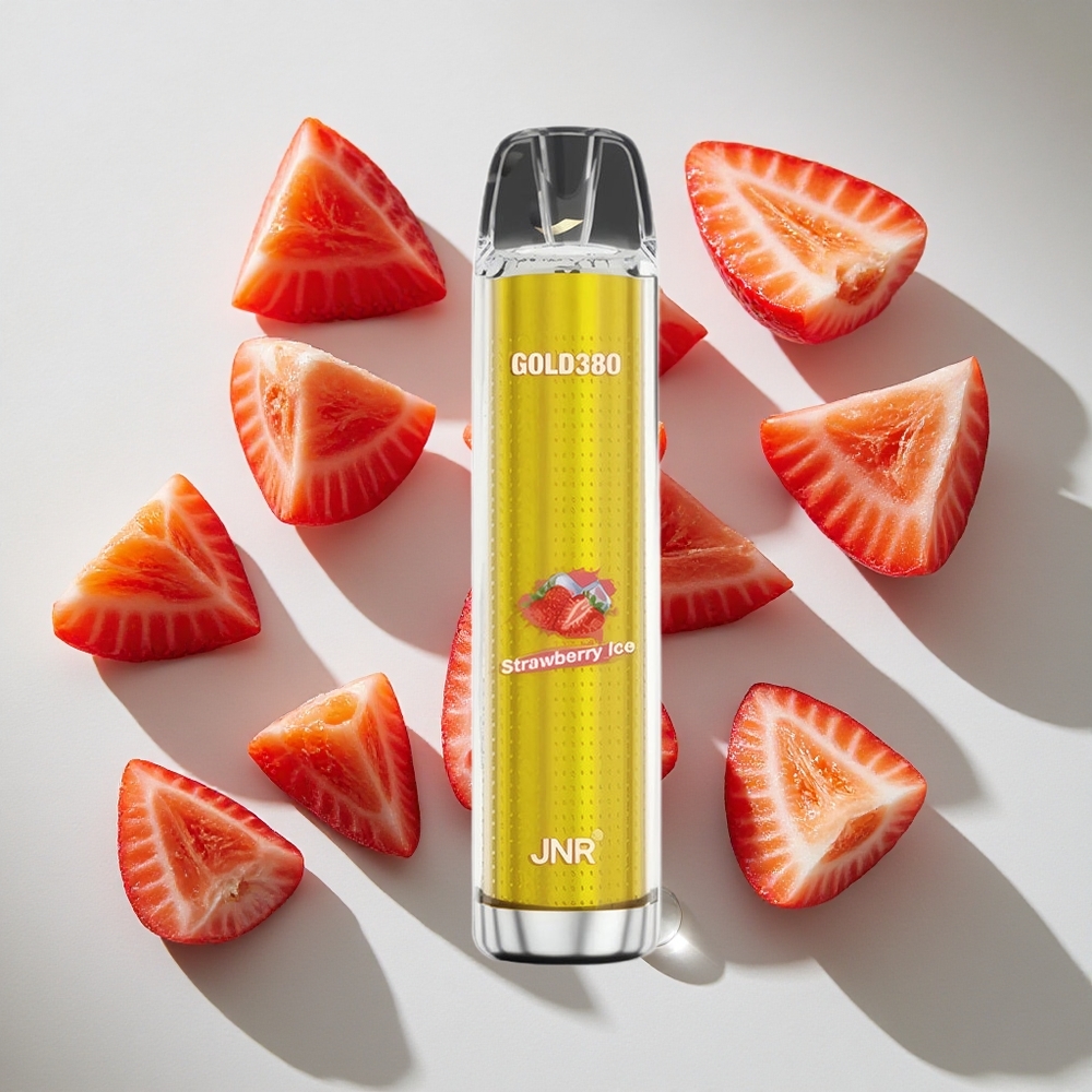 Aardbei IJs JNR Gold380 6000 Puffs Nederland vapes 13ml e-vloeistof  1500mAh-batterij