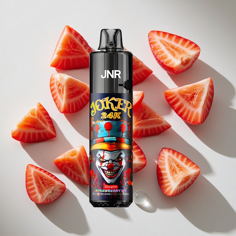 Aardbei IJs JNR Joker 24K Puffs Nederland vapes met 800mAh-batterij en Zichtbare Vloeistofniveaus