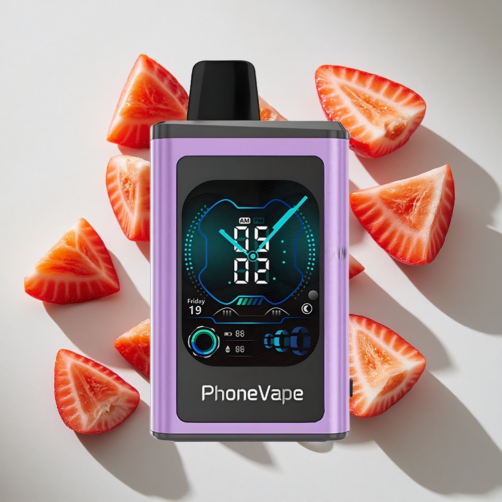 Aardbei IJs JNR PhoneVape 30000 puffs Nederland vapes Type-C Oplaadbare Accu  App Bediening