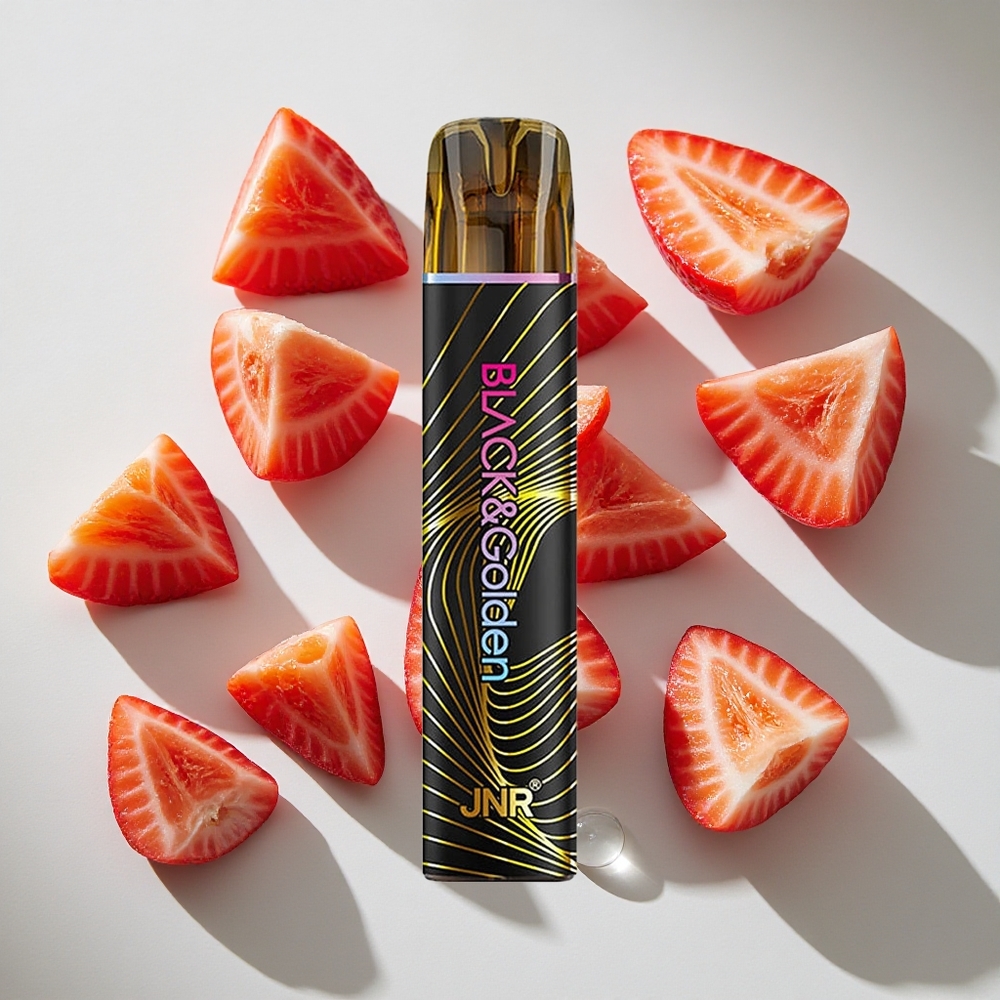 Aardbei IJscool JNR BlackGolden 600+200 Puffs Nederland vapes TPD Gecertificeerd