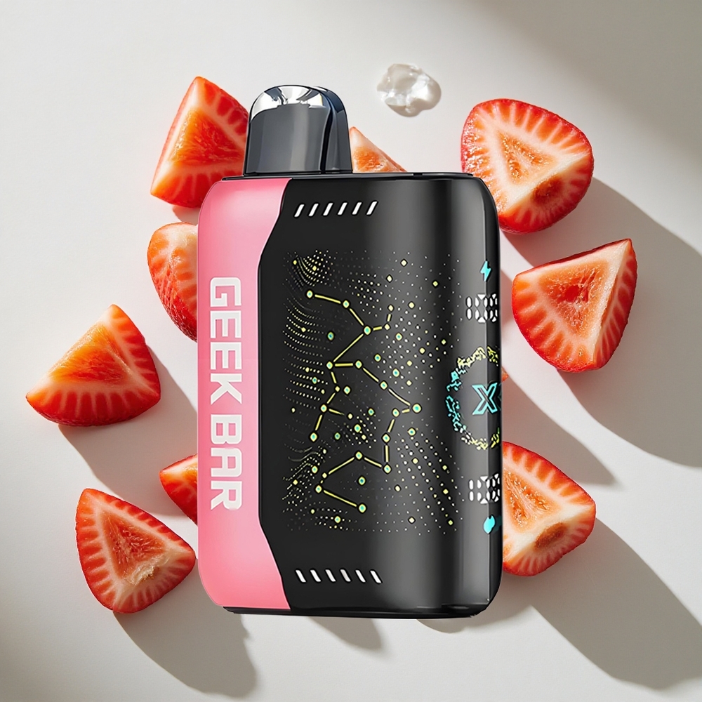 Aardbei-Kiwi Geek Bar Pulse X 25000 Puffs Nederland vapes Met USB Type-C Oplaadpoort  Dual Mesh Coil