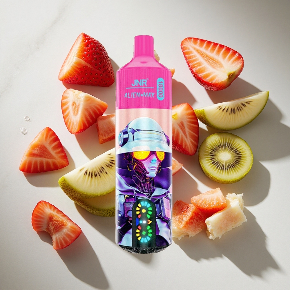 Aardbei-Kiwi JNR Alien Max 18000 Puffs Nederland vapes met Smart LED Display  Dual Mesh Coil