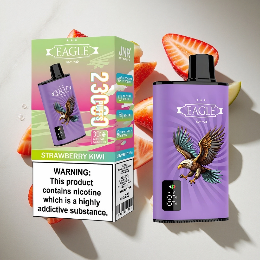 Aardbei-Kiwi JNR EAGLE Smart 23000 Puffs Nederland vapes met Digitaal Scherm  25ml Vloeistofcapaciteit