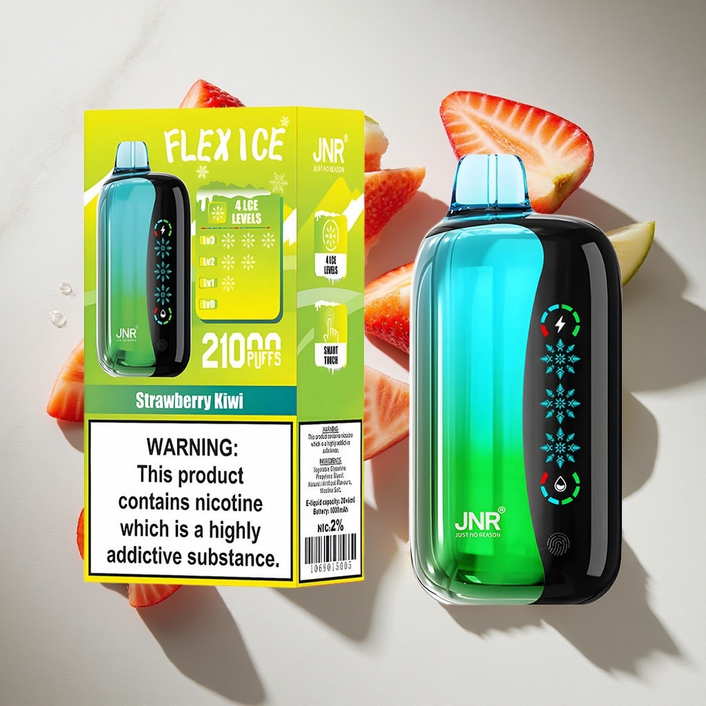 Aardbei Kiwi JNR Flex Ice 21000 Puffs Nederland vapes met Aanpasbare Ice  26ml e-vloeistof