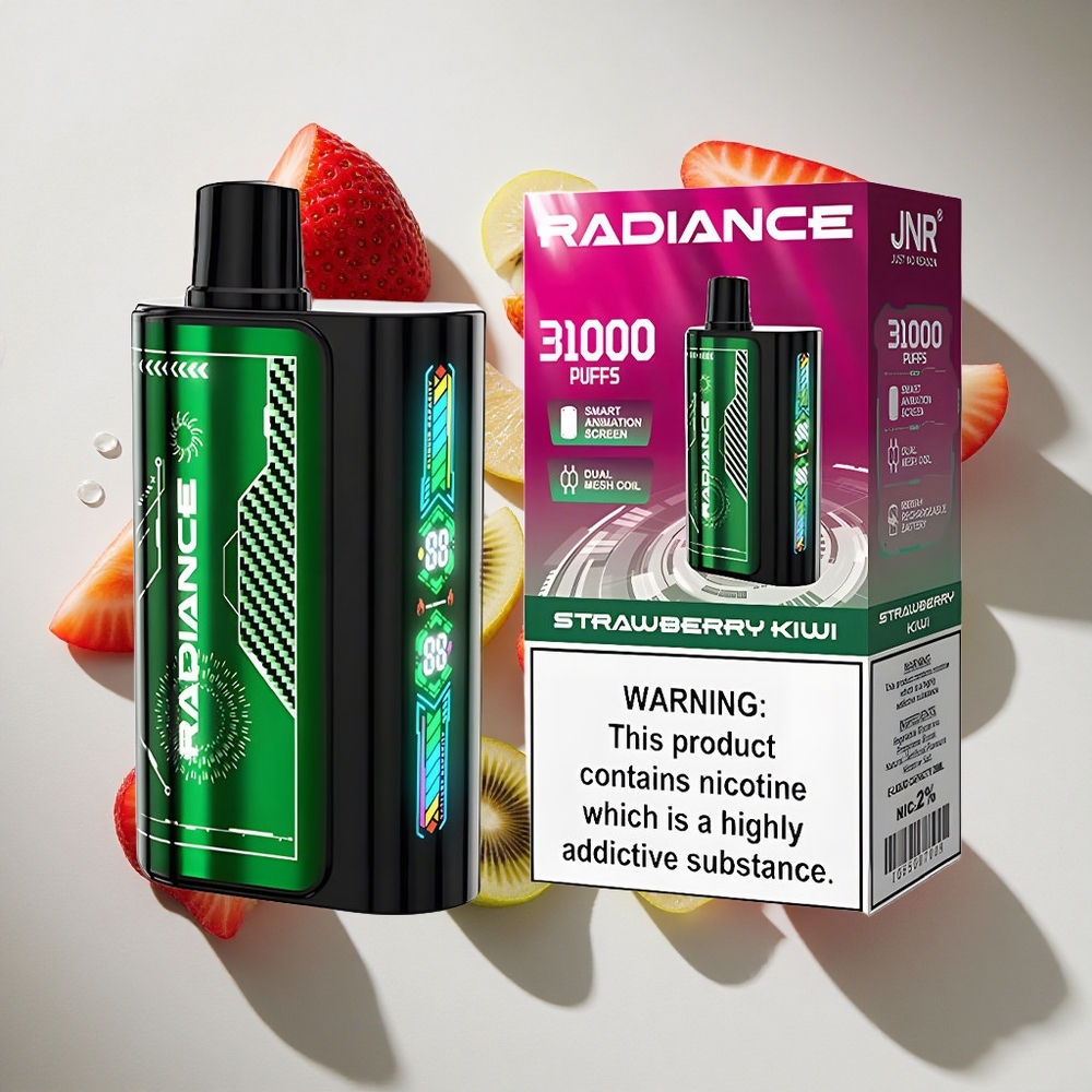 Aardbei Kiwi JNR Radiance 31000 Puffs Nederland vapes Dual Mesh Coil