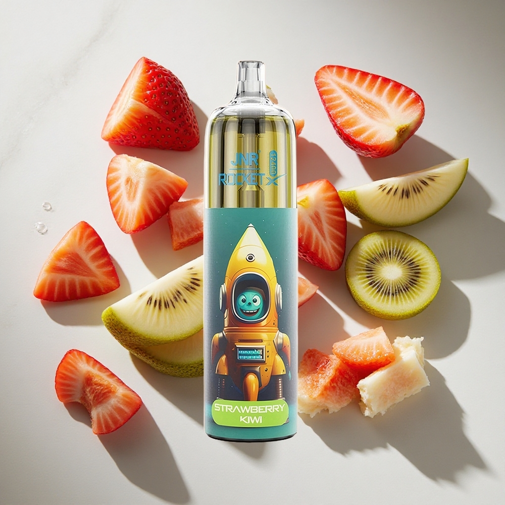 Aardbei-Kiwi JNR Rocket-X 12400 Puffs Nederland vapes met RGB-verlichting  Type-C Opladen