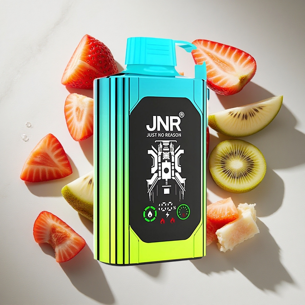 Aardbei-Kiwi JNR Shisha Hookah Box 20500 Puffs Nederland vapes met HD Display  Dual Mesh Coil