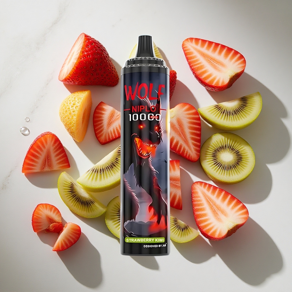 Aardbei-Kiwi JNR Wolf Niplo 10000 Puffs Nederland vapes met 20ml Vloeistof  Type-C opladen