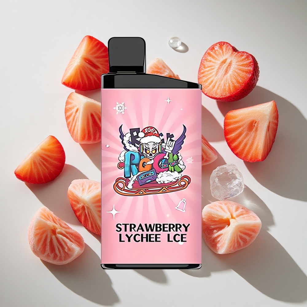 Aardbei Lychee Ijs IGET Bar 3500 Puffs Nederland vapes - 1400 mAh Batterij 12 Ohm Mesh Coil