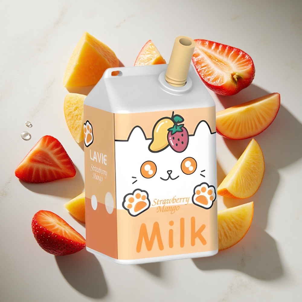 Aardbei Mango LAVIE Milk 7000 Puffs Nederland vapes 16ml e-vloeistof Type C Oplaadbaar