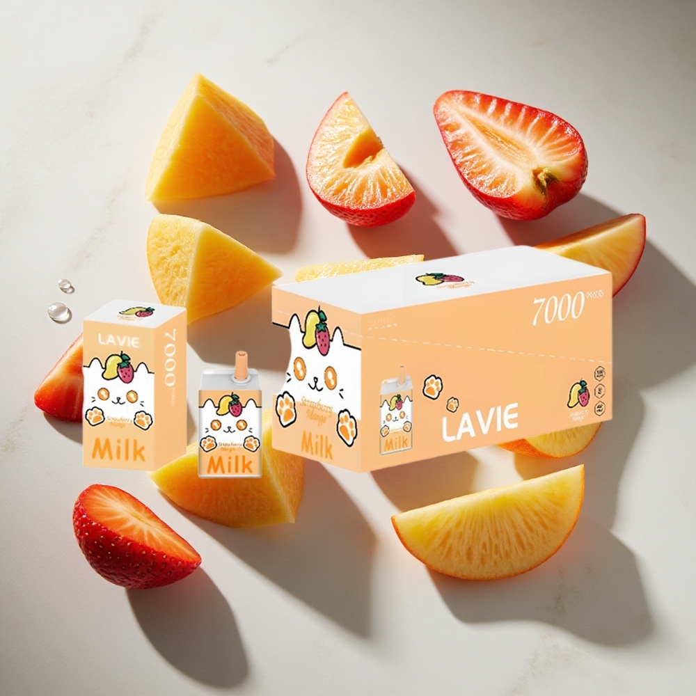 Aardbei Mango LAVIE Milk 7000 Puffs Nederland vapes 16ml e-vloeistof Type C Oplaadbaar