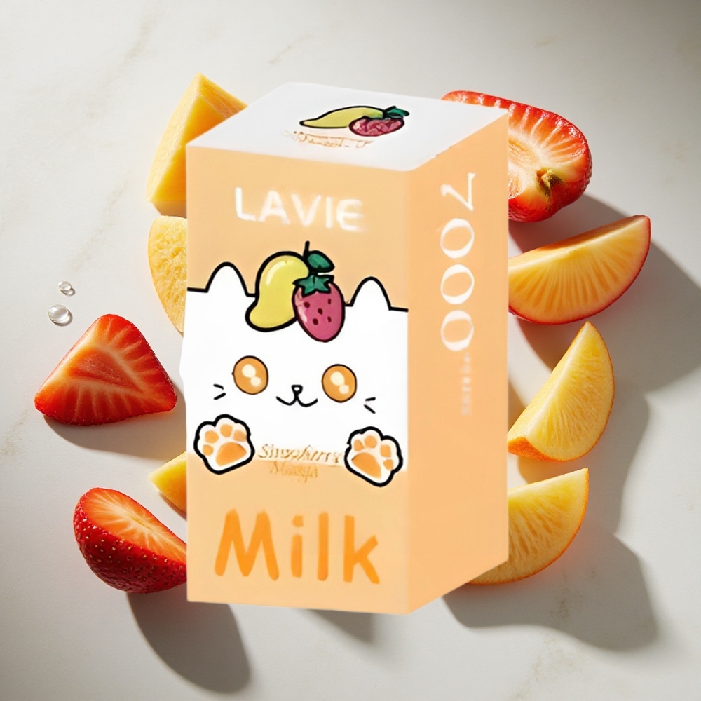 Aardbei Mango LAVIE Milk 7000 Puffs Nederland vapes 16ml e-vloeistof Type C Oplaadbaar