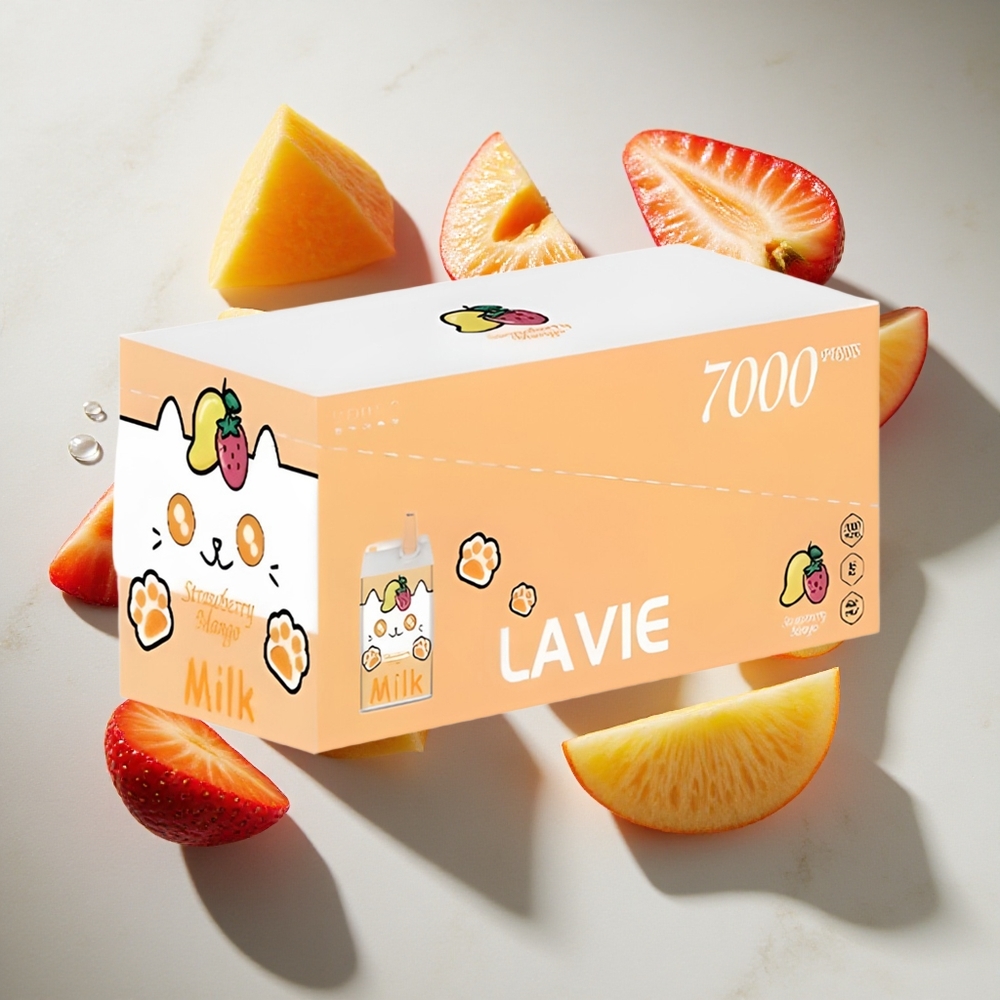 Aardbei Mango LAVIE Milk 7000 Puffs Nederland vapes 16ml e-vloeistof Type C Oplaadbaar