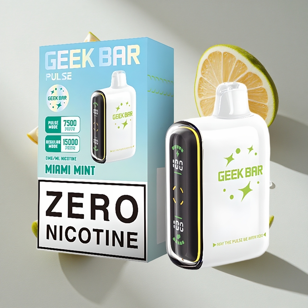 Aardbei-Mint Geek Bar Pulse 15000 Puffs Nederland Vapes Met 16ML Vloeistof  USB Type-C