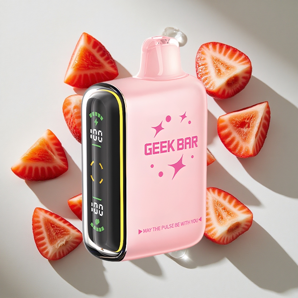 Aardbei-Mint Geek Bar Pulse 15000 Puffs Nederland Vapes Met 16ML Vloeistof  USB Type-C