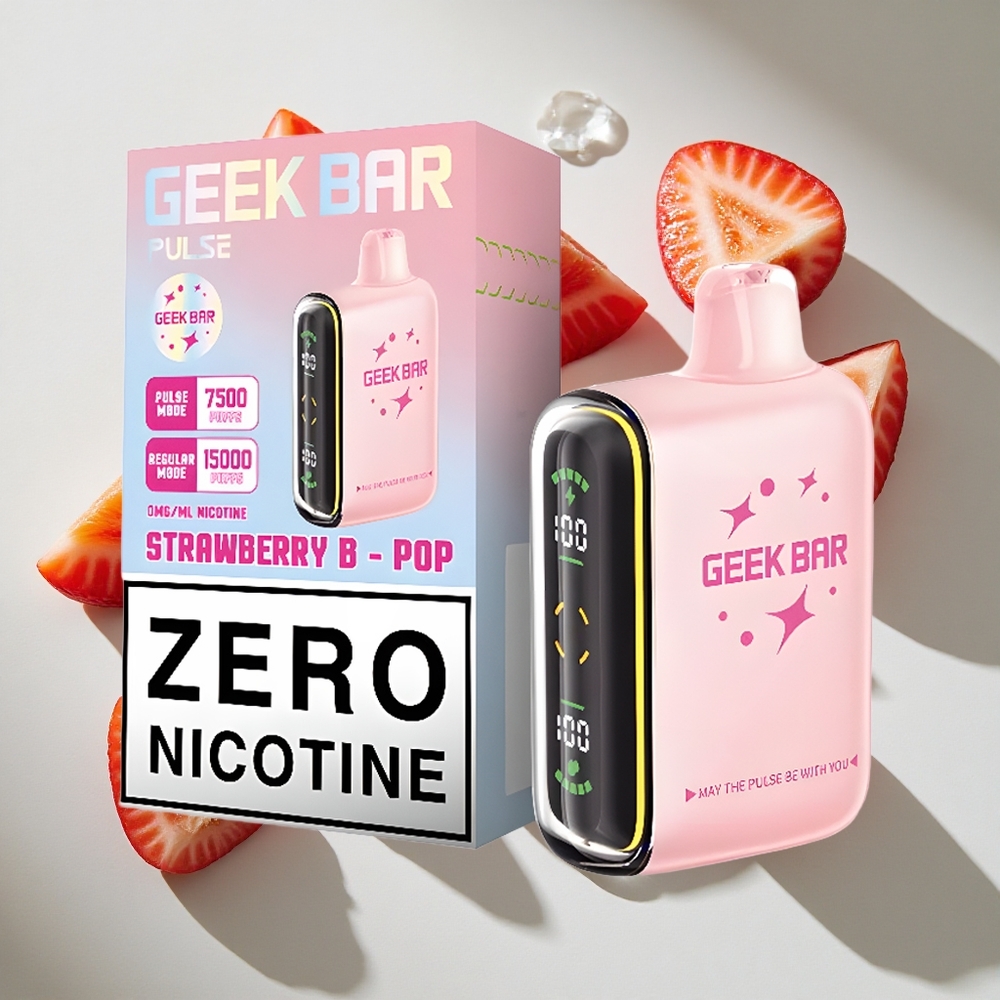 Aardbei-Mint Geek Bar Pulse 15000 Puffs Nederland Vapes Met 16ML Vloeistof  USB Type-C