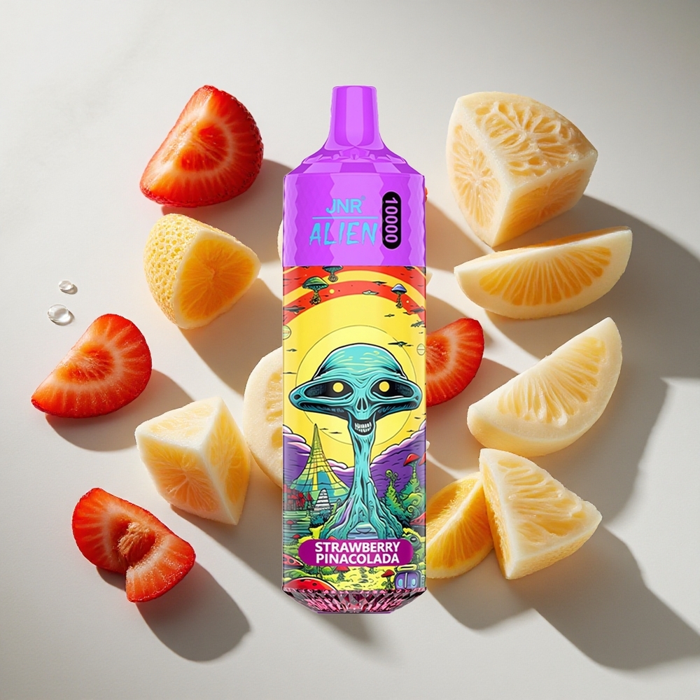 Aardbei Pina Colada JNR Alien 10000 Puffs Nederland vapes met 850mAh batterij en RGB LED
