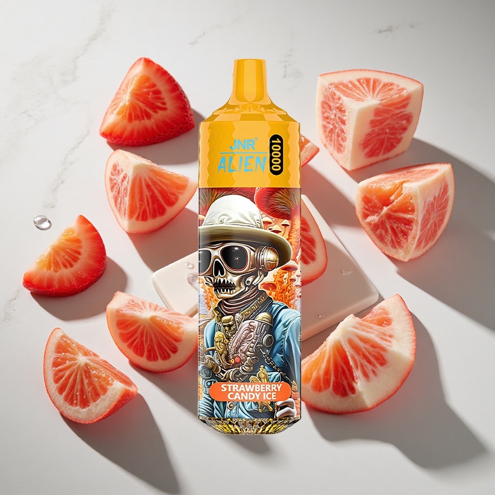 Aardbei Snoep IJs JNR Alien 10000 Puffs Nederland vapes met 20ml e-vloeistof  LED (RGB) licht