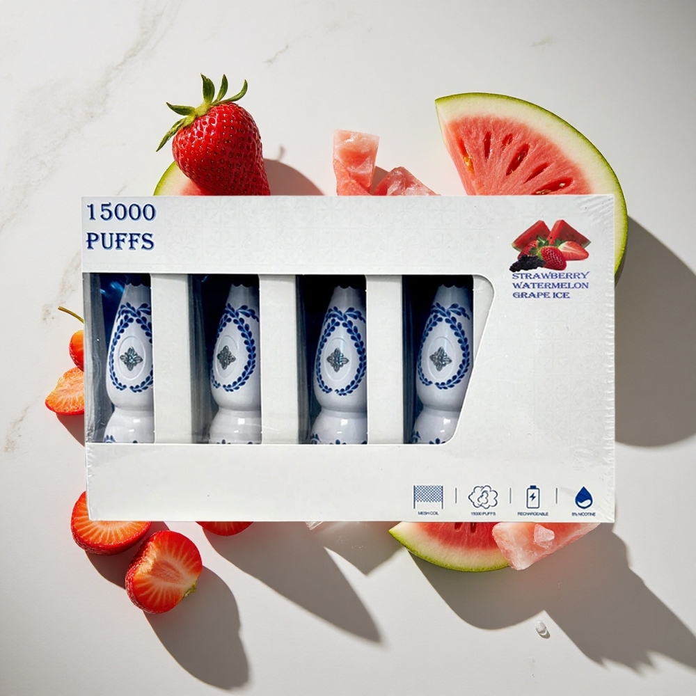 Aardbei Watermeloen Druif IJs HUMO Azul 15000 Puffs Nederland vapes 20mL Voorgevulde Tank  5 Nicotine