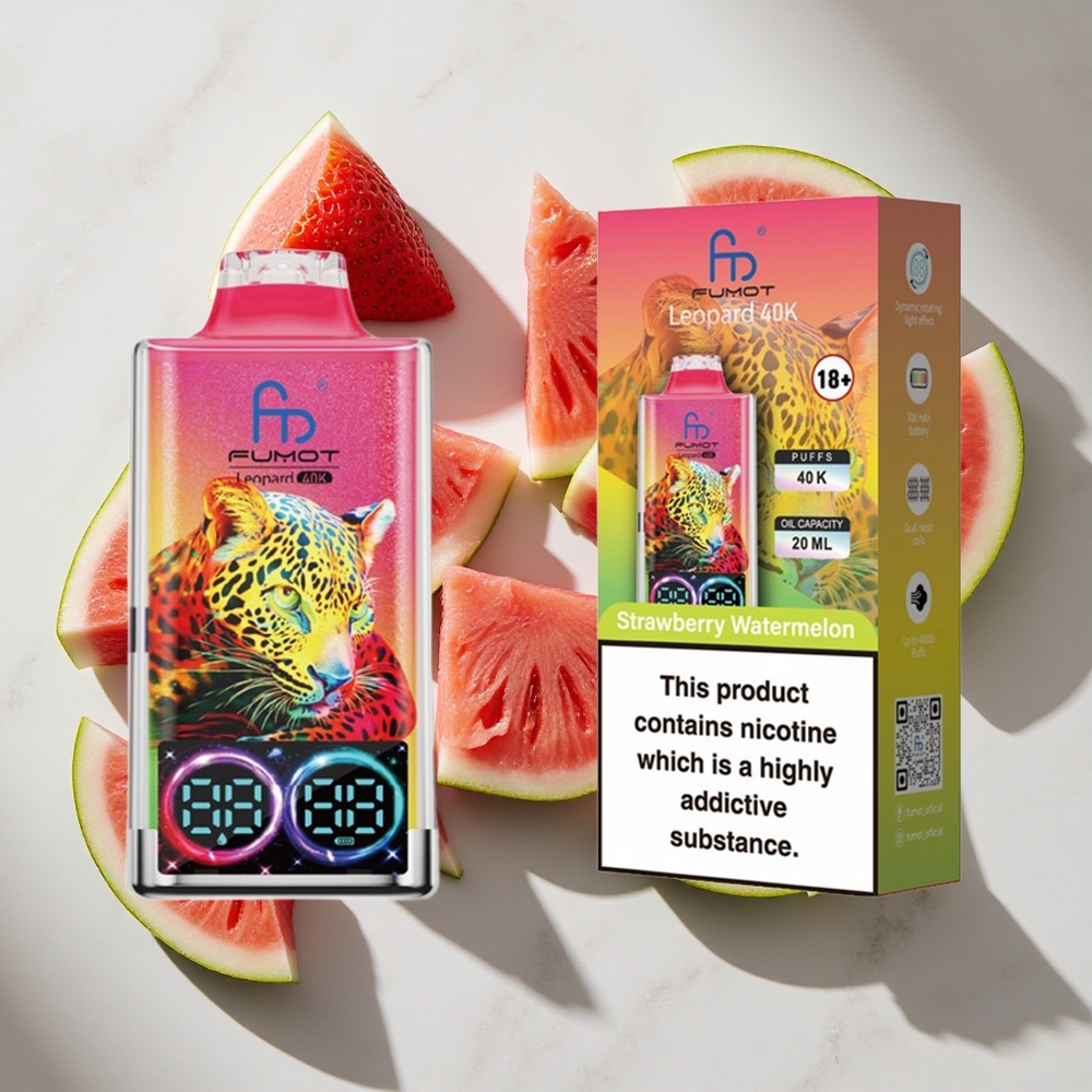 Aardbei Watermeloen Fumot Leopard 40K Puffs Nederland vapes Dual Mesh Type-C Oplaadbaar