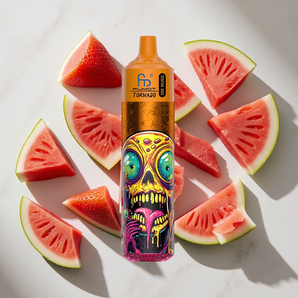Aardbei Watermeloen Fumot RandM Tornado 30000 Puffs 30mL Nederland vapes 2 5 Nicotine LED display