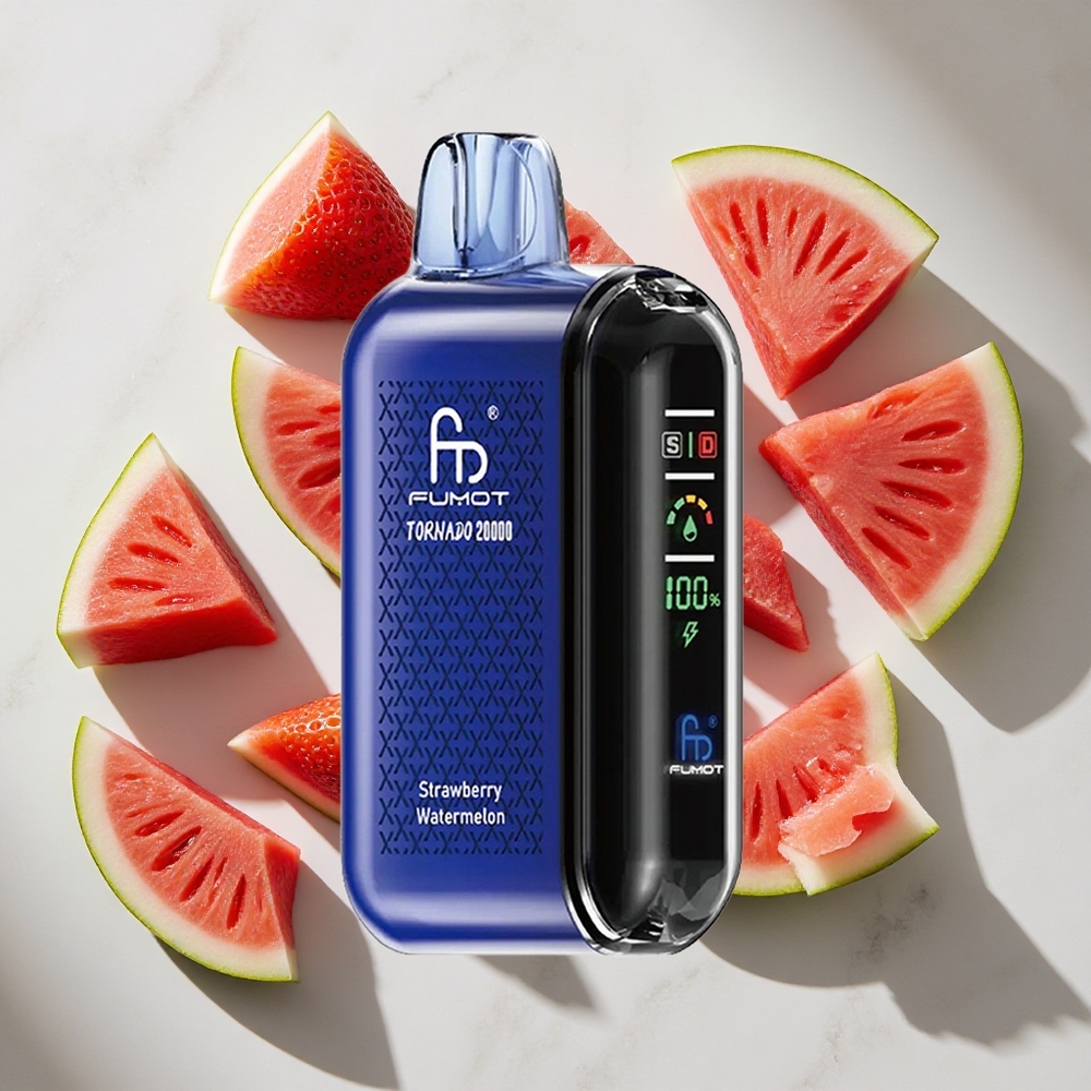 Aardbei Watermeloen Fumot Tornado 20000 Puffs Nederland vapes Dual Mesh Coil 20ml